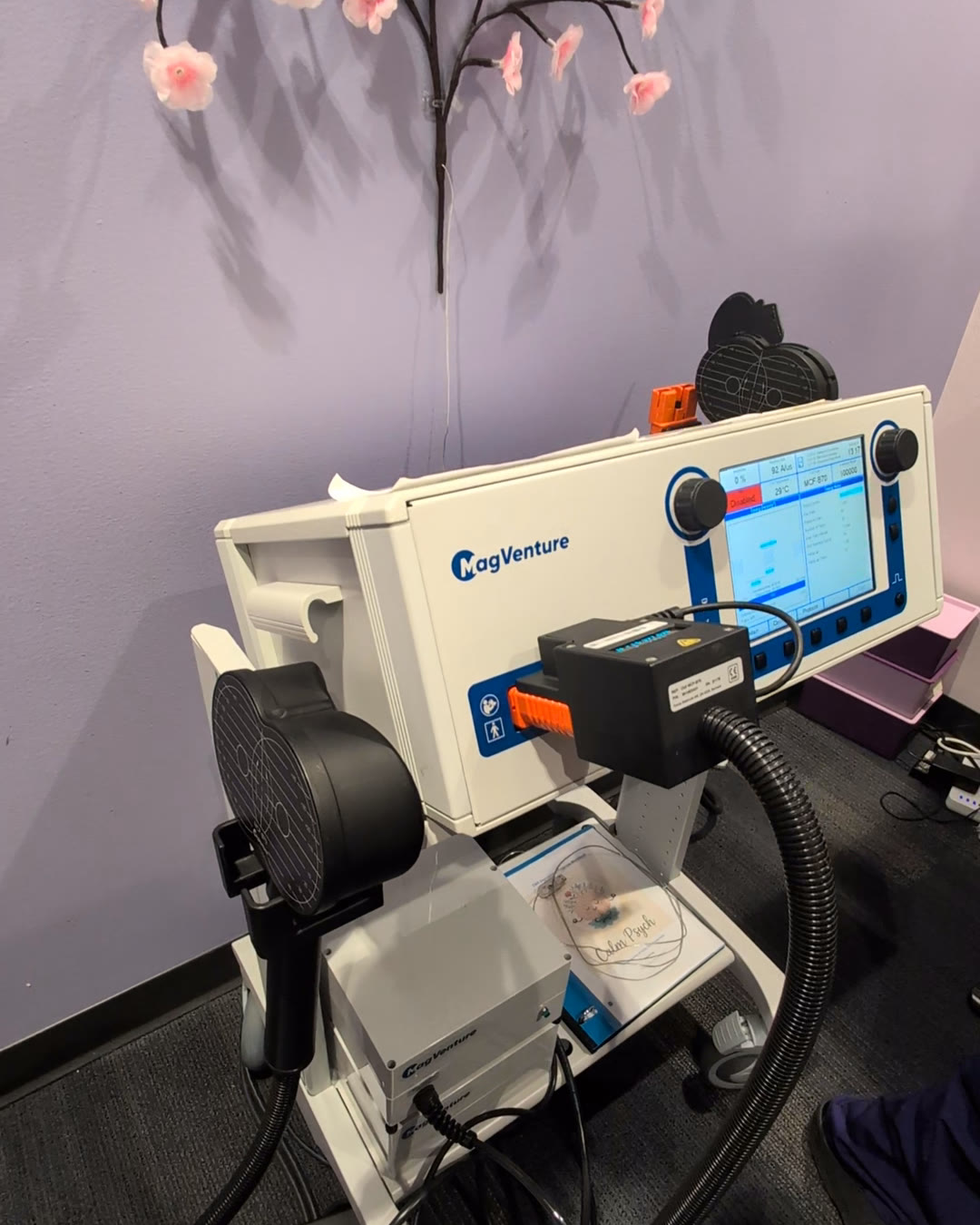 The TMS treatment room at the Calm Psych Mesa clinic